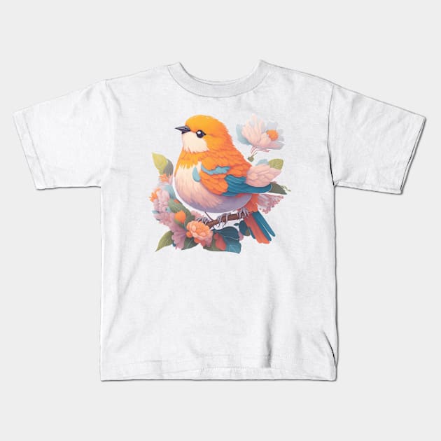 Cute Little Bird Kids T-Shirt by charm3596